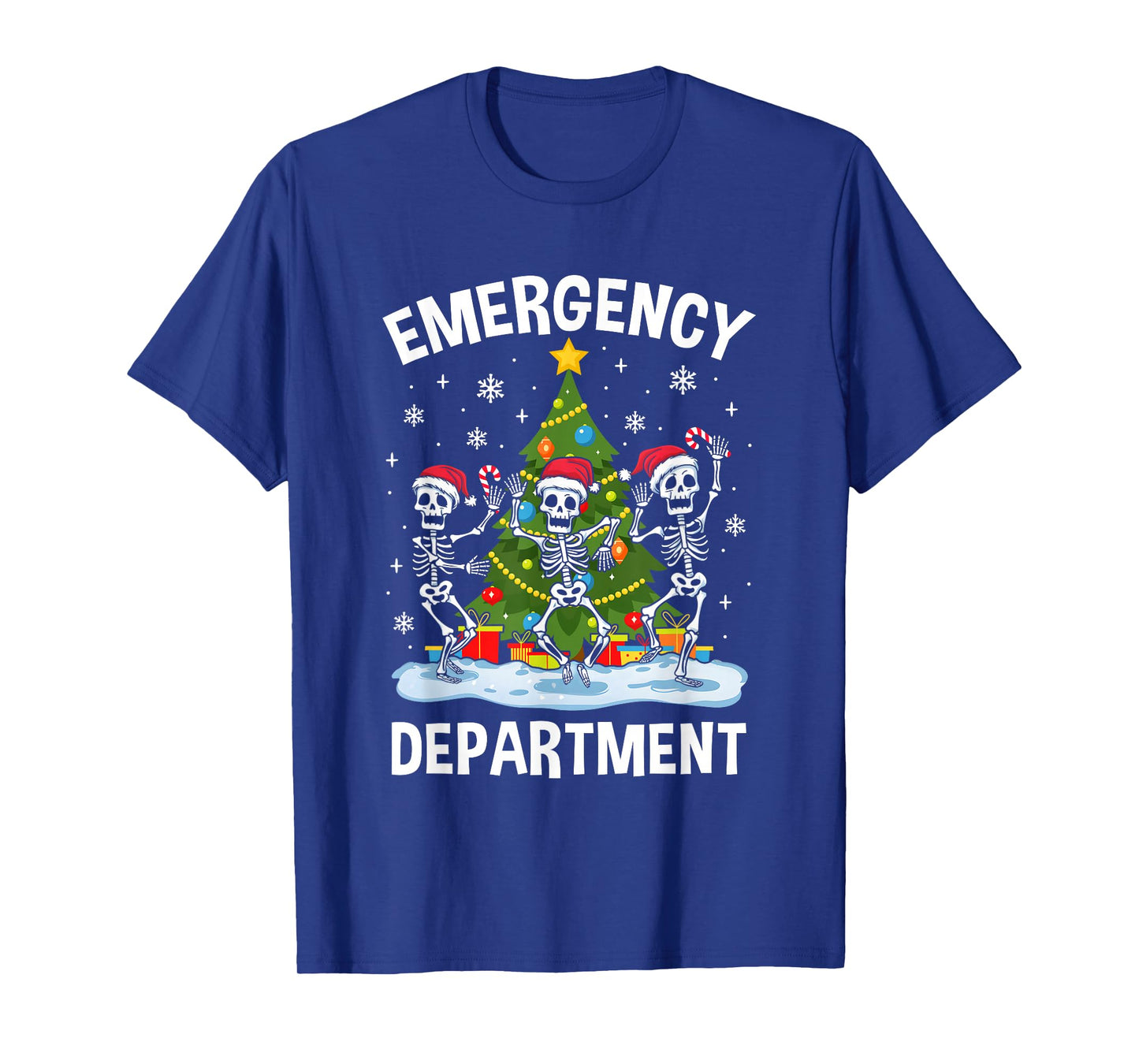 Emergency Department Christmas Holiday Skeleton Nurse Er Ed T-Shirt