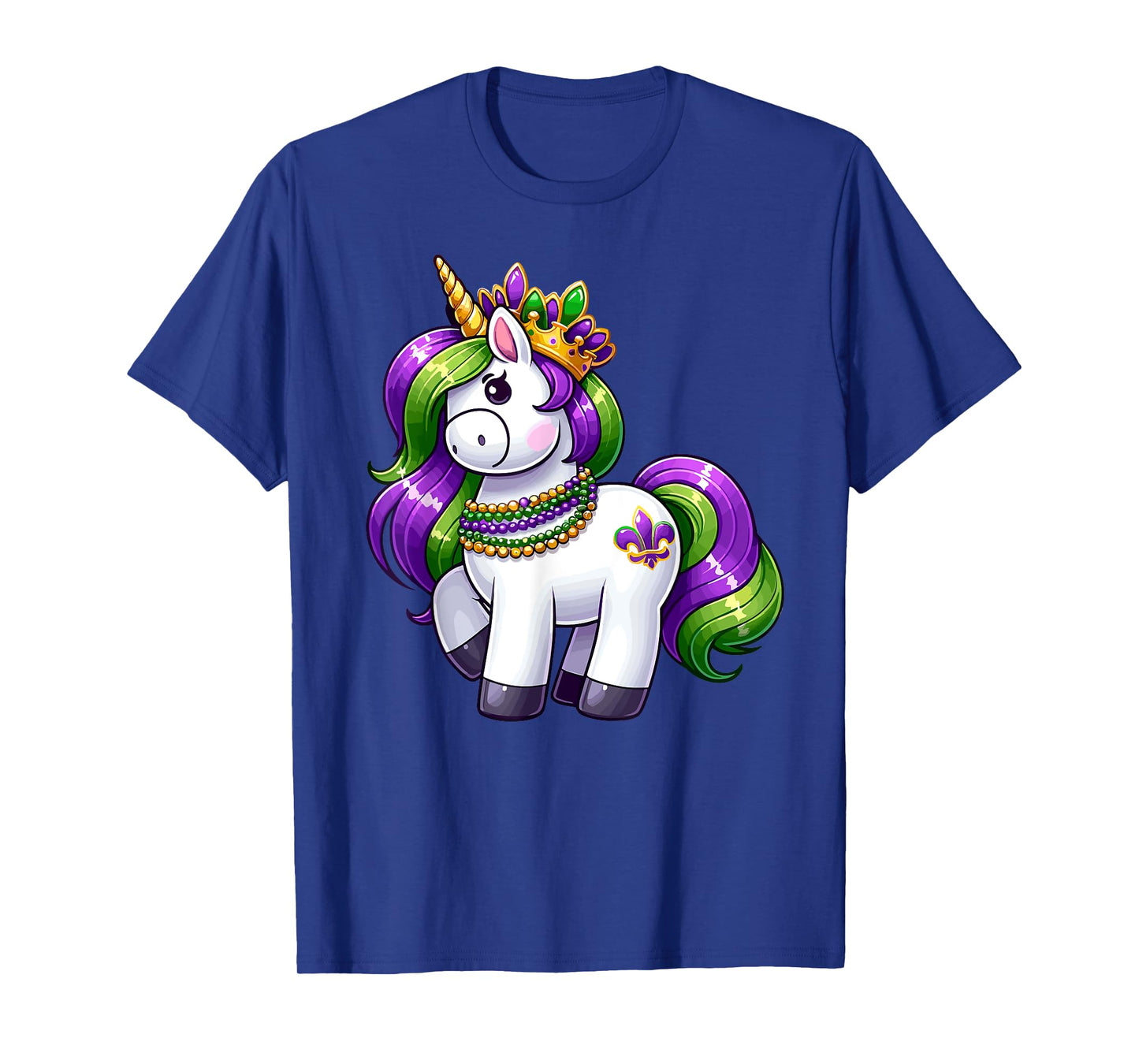 Girl Mardi Gras Princess Unicorn Festive Graphic for Girls T-Shirt