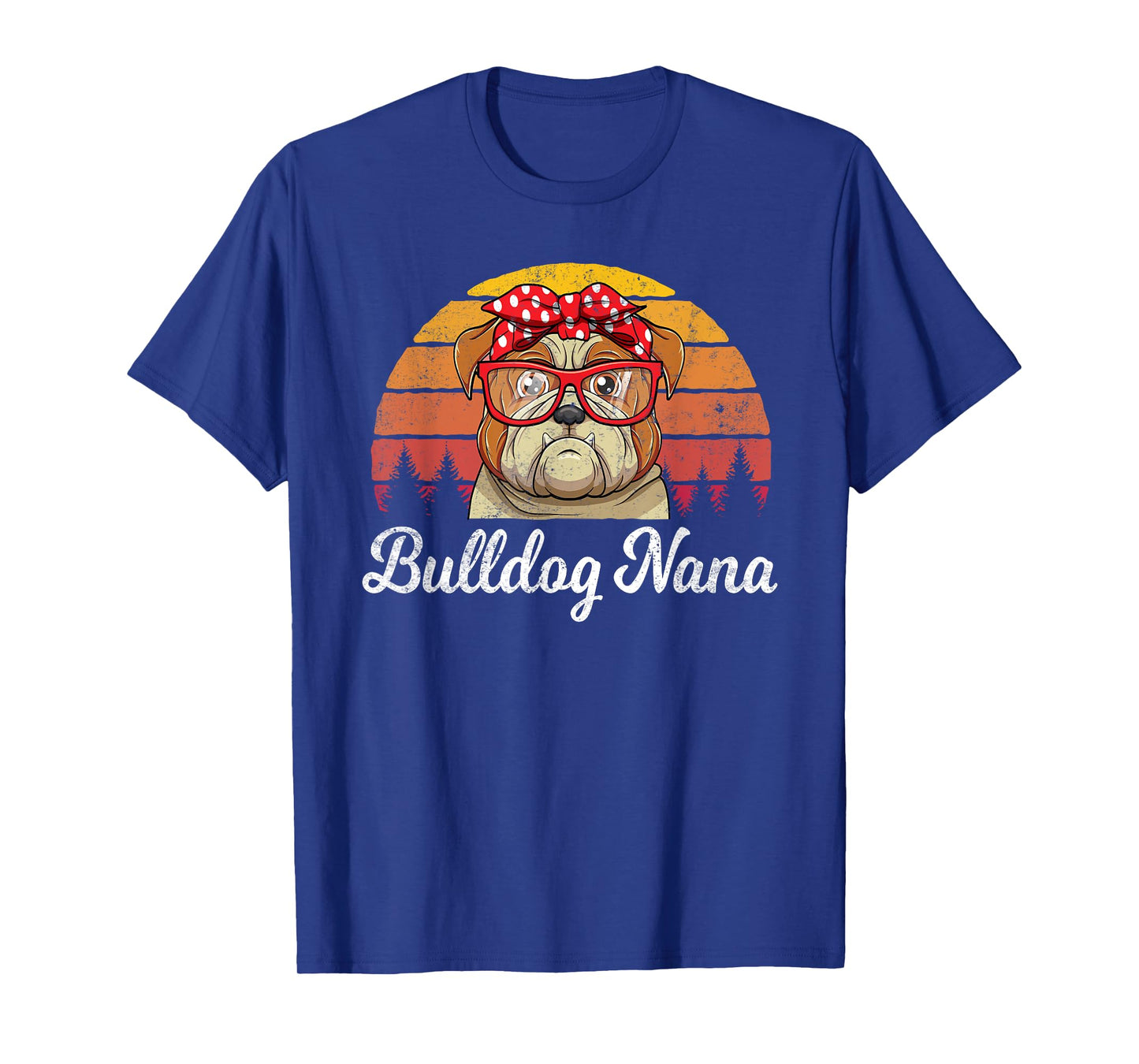 Retro Style English Bulldog Nana Dogs Lover Funny Grandma T-Shirt