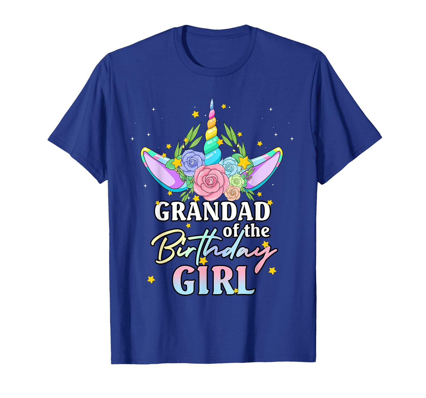 Grandad of the Birthday Girl Unicorn Rainbow Matching Family T-Shirt