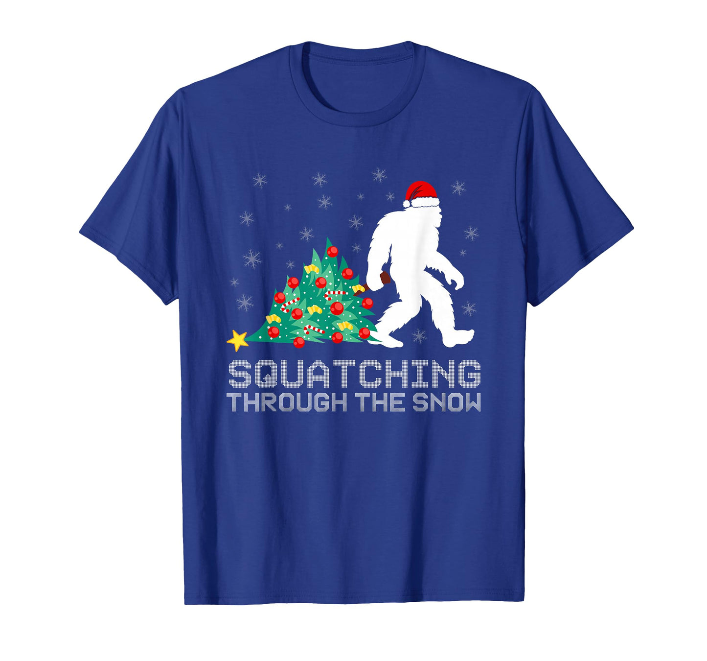 Squatching Through The Snow - Bigfoot Christmas Sasquatch T-Shirt
