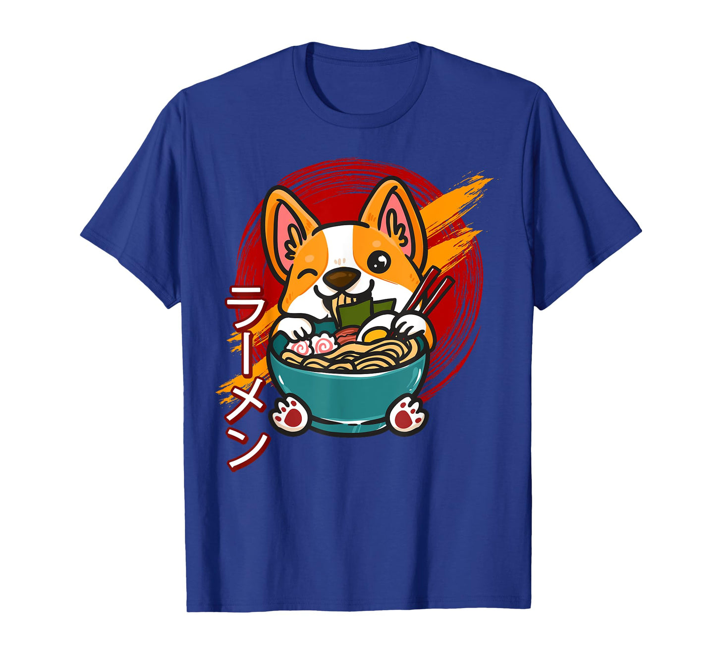 Corgi Eating Ramen Cute Kawaii Dog Japanese Noodles Japan T-Shirt