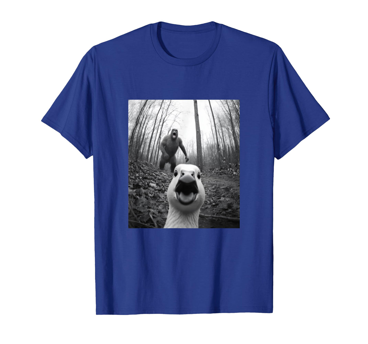 Silly Goose Bigfoot Selfie Funny Duck Men Women Kids Animal T-Shirt
