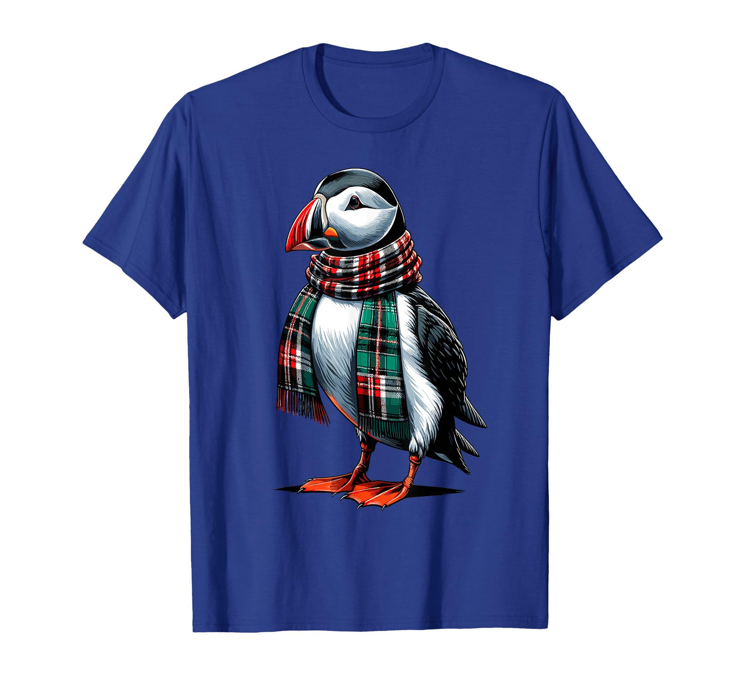 Puffin | Puffin Bird With Scarf & Cute Puffin T-Shirt, Small, Black