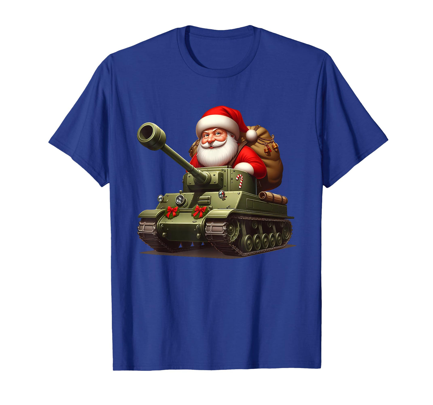 Christmas Santa On A Military Tank, Xmas Tank T-Shirt