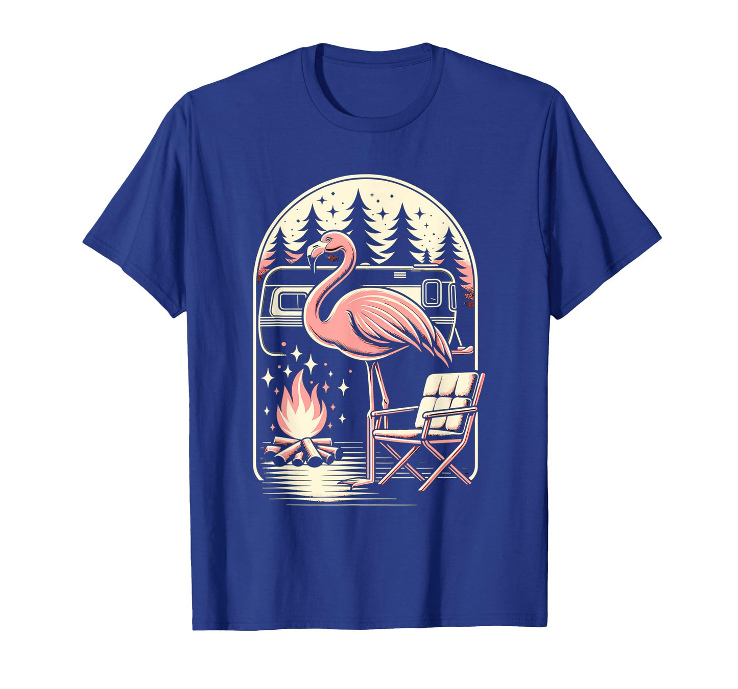 Funny Camping Flamingo Camper Camp Outdoor Travel Nature T-Shirt