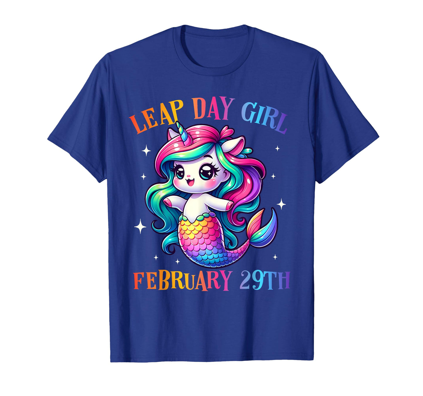 Leap Year Girl Mermicorn Leap Day Feb 29 Birthday Girls T-Shirt