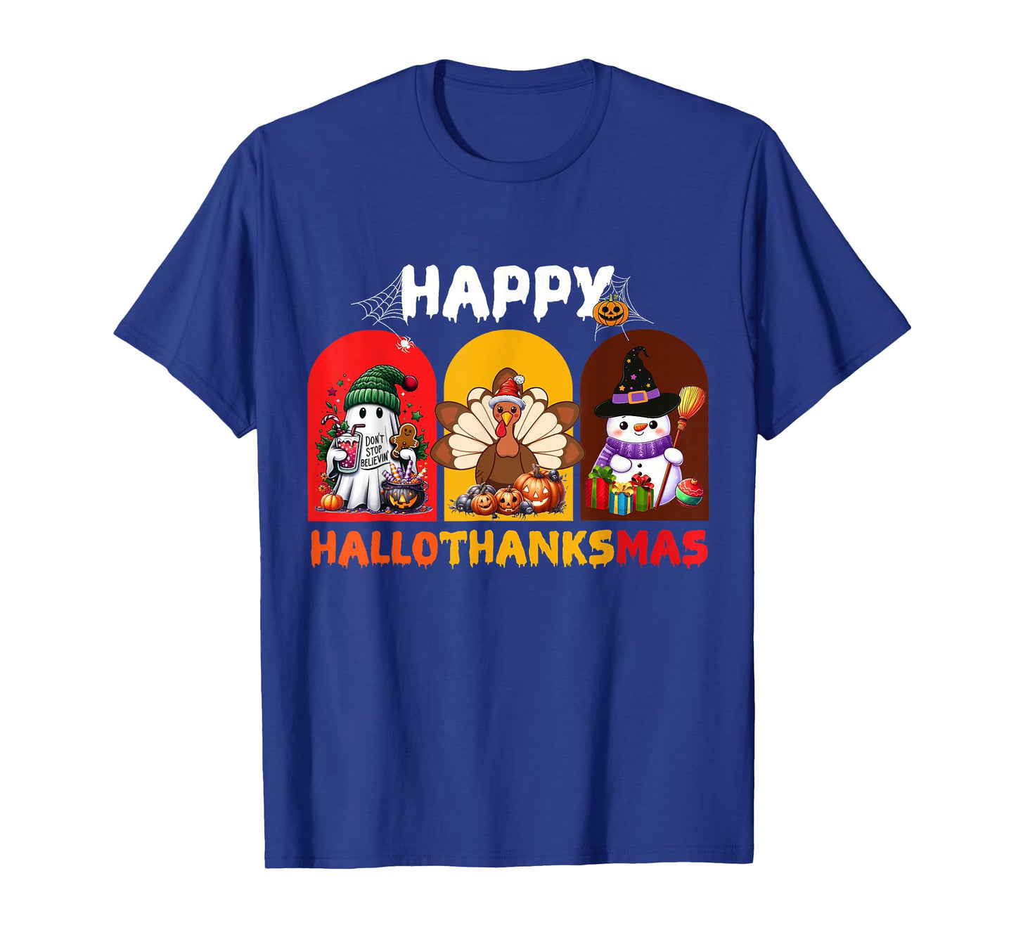 Happy Hallothanksmas Halloween Thanksgiving Xmas Costume T-Shirt