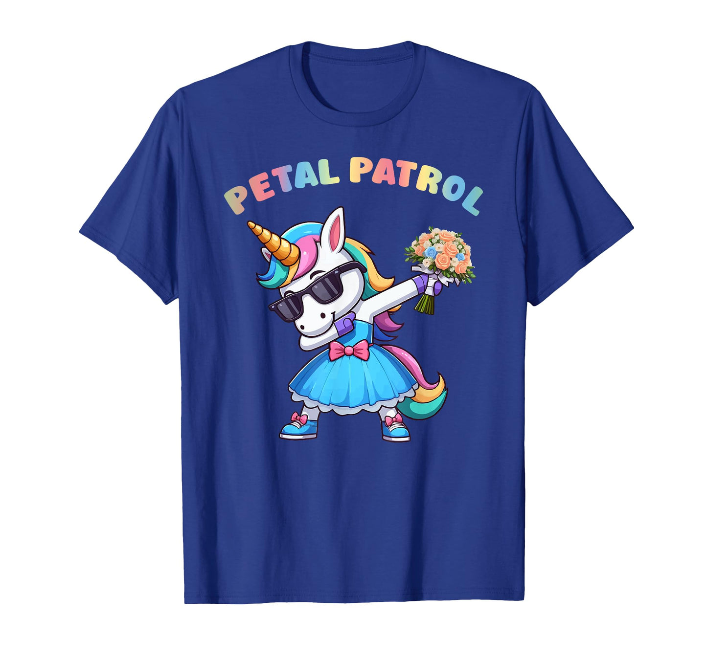 Wedding Petal Patrol Flower Girl Unicorn Tee Bridesmaid T-Shirt