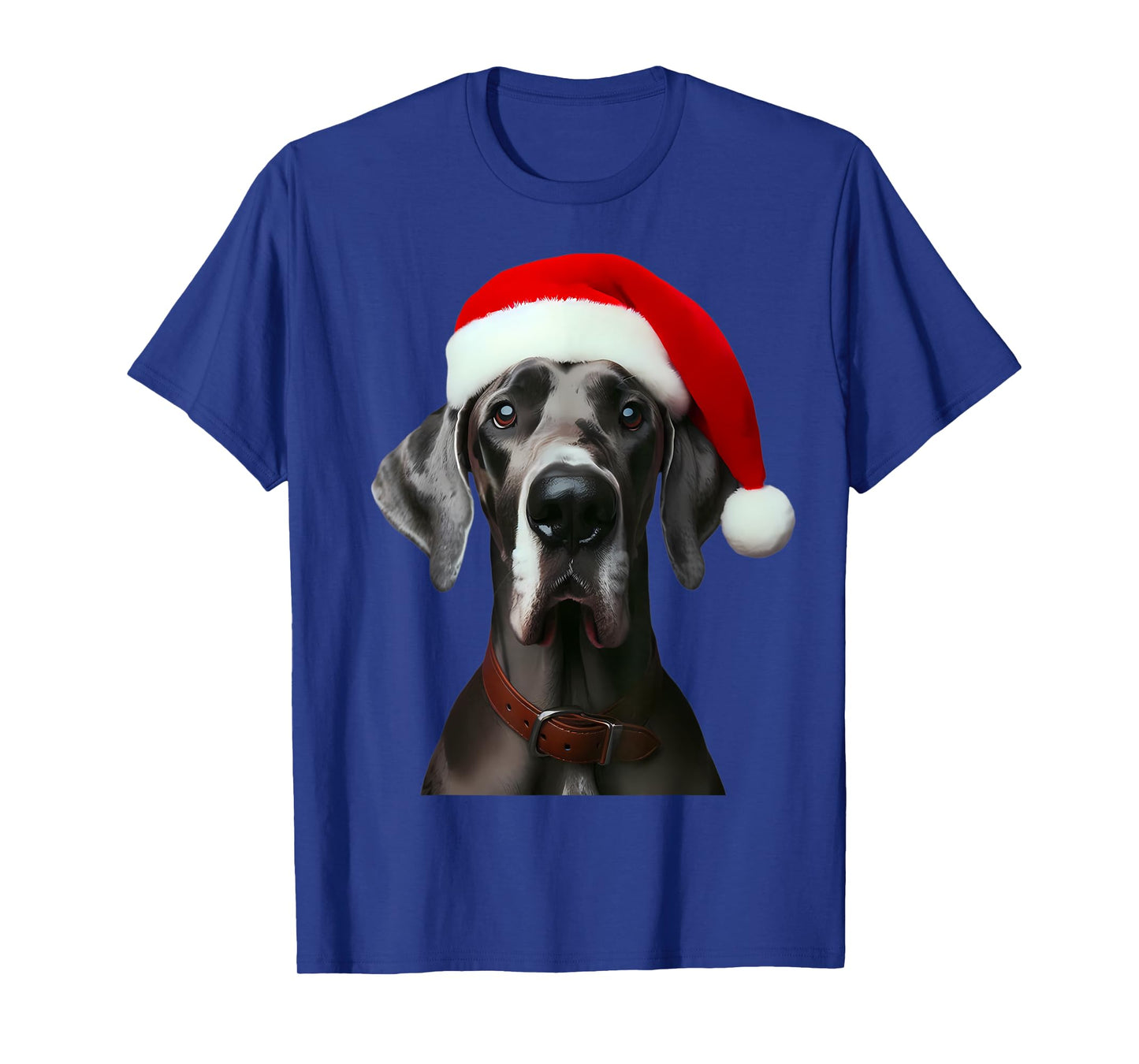 Great Dane With Santa Hat Christmas Xmas Dog Owner Mom Dad T-Shirt for Men Women Kids