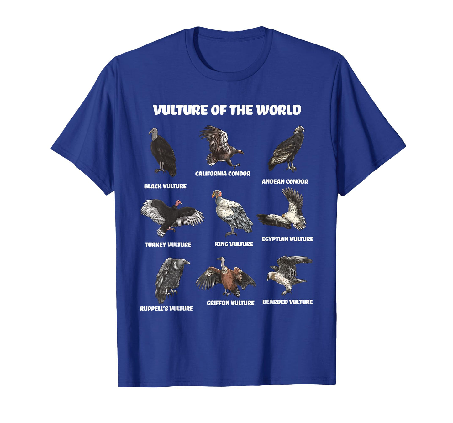 Vultures of the World Eductional Animal Bird T-Shirt