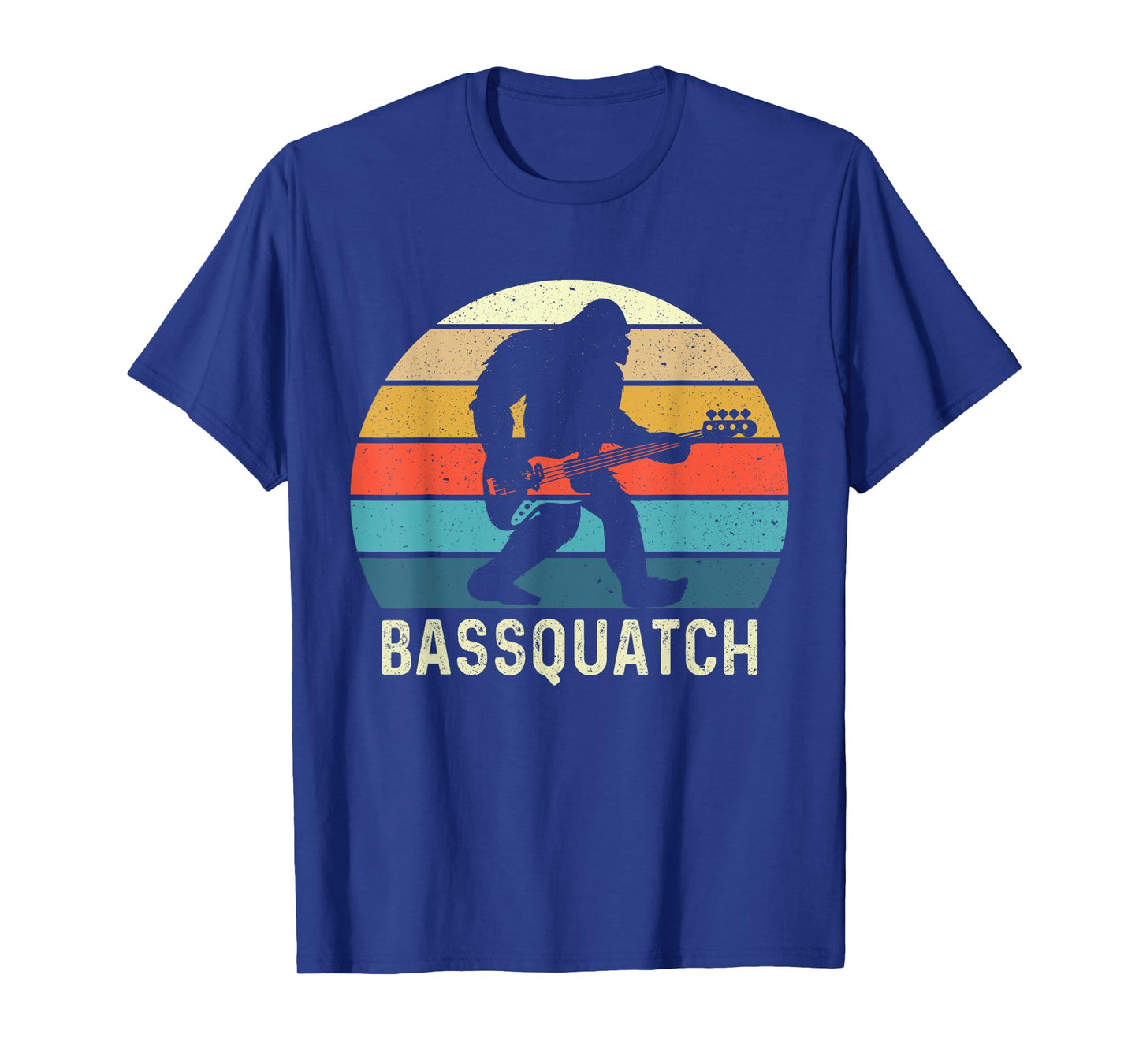 Bassquatch! Funny Bigfoot Guitar Outdoor Retro T-Shirt, Small, Black