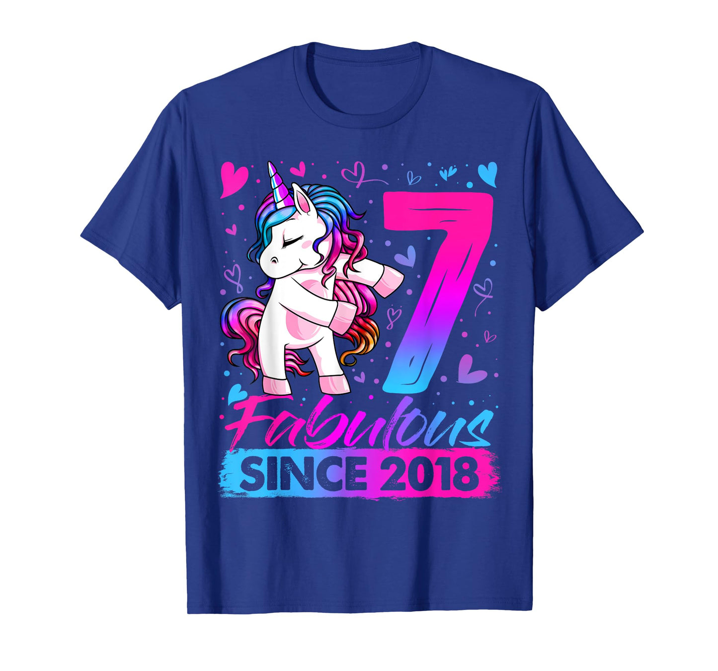 7 Year Old Unicorn Gifts For Girls 7th Birthday Girl Party T-Shirt