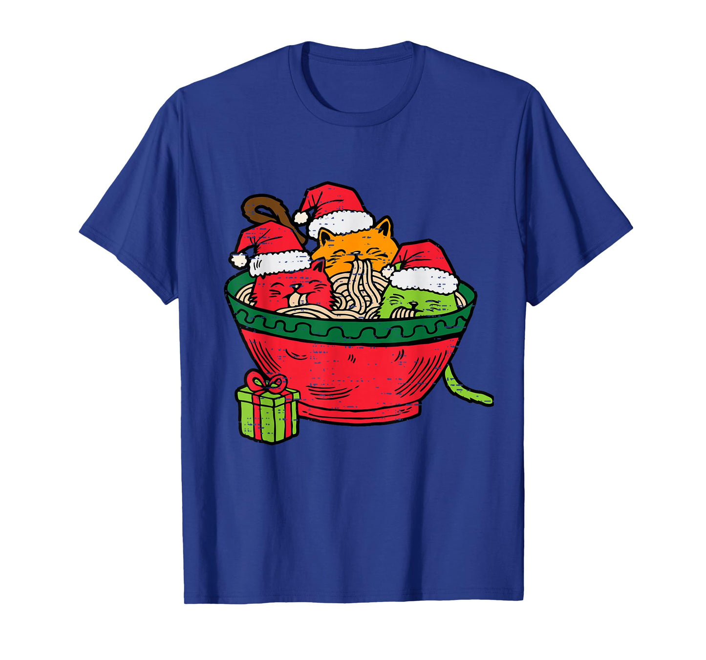 Christmas Ramen Cat Santa Anime Meow Kitty Meow Cat Lover T-Shirt