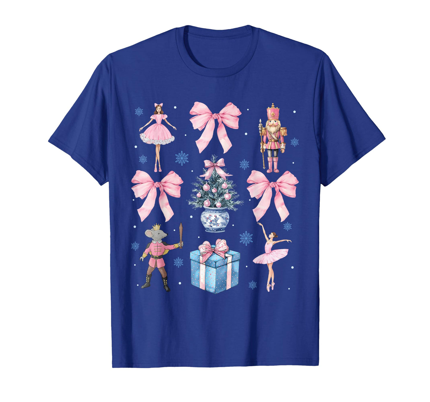Pink Coquette Bow Christmas Nutcracker Ballet Xmas Holiday T-Shirt