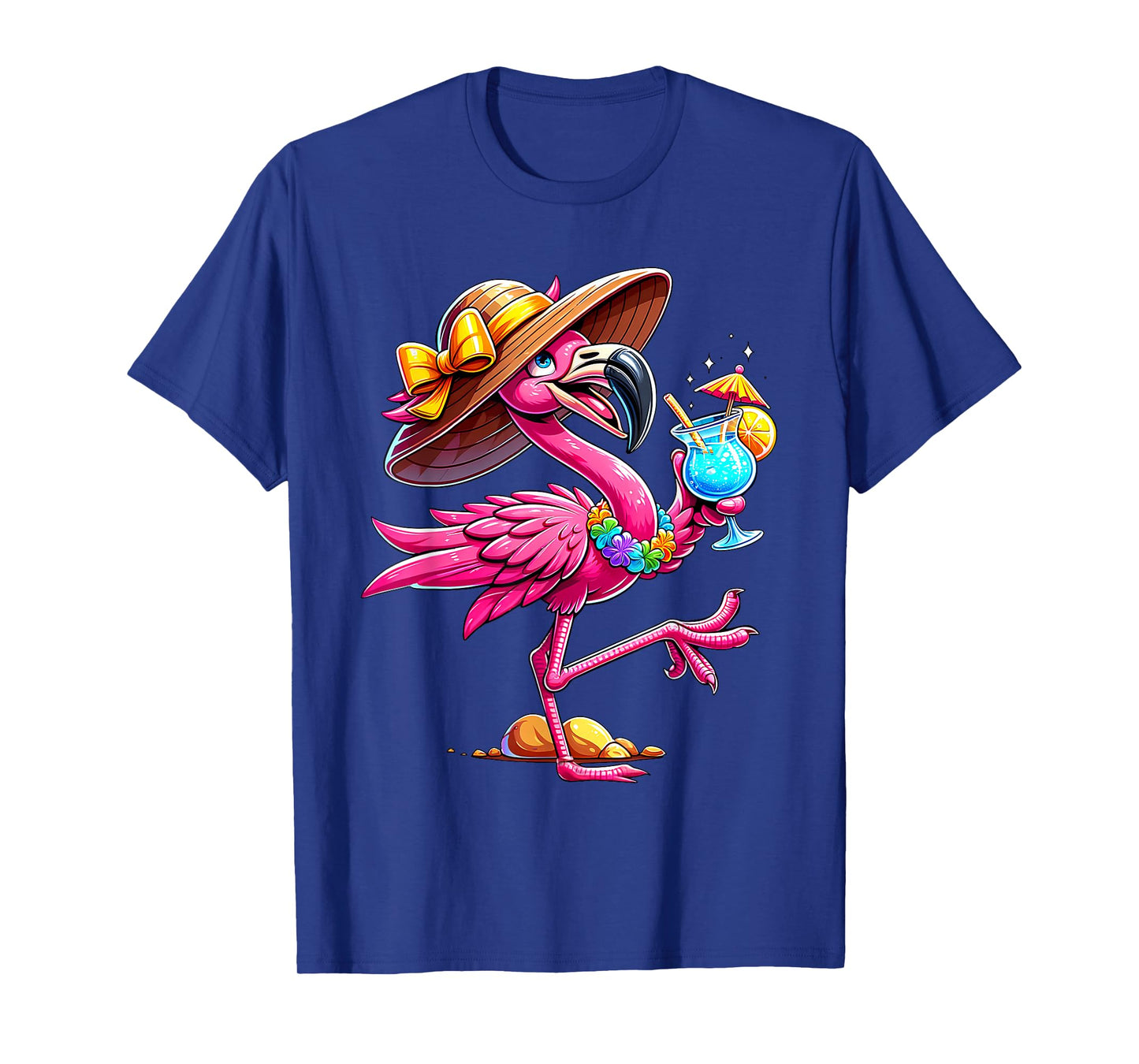 Funny Flamingo Hawaiian Summer Tropical Luau Women Girls Kid T-Shirt