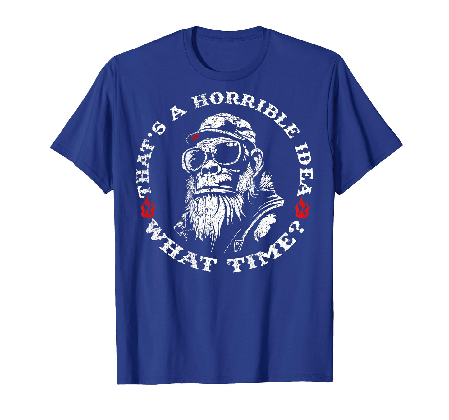 (ON Back) Retro That's A Horrible Idea What Time Monkey T-Shirt