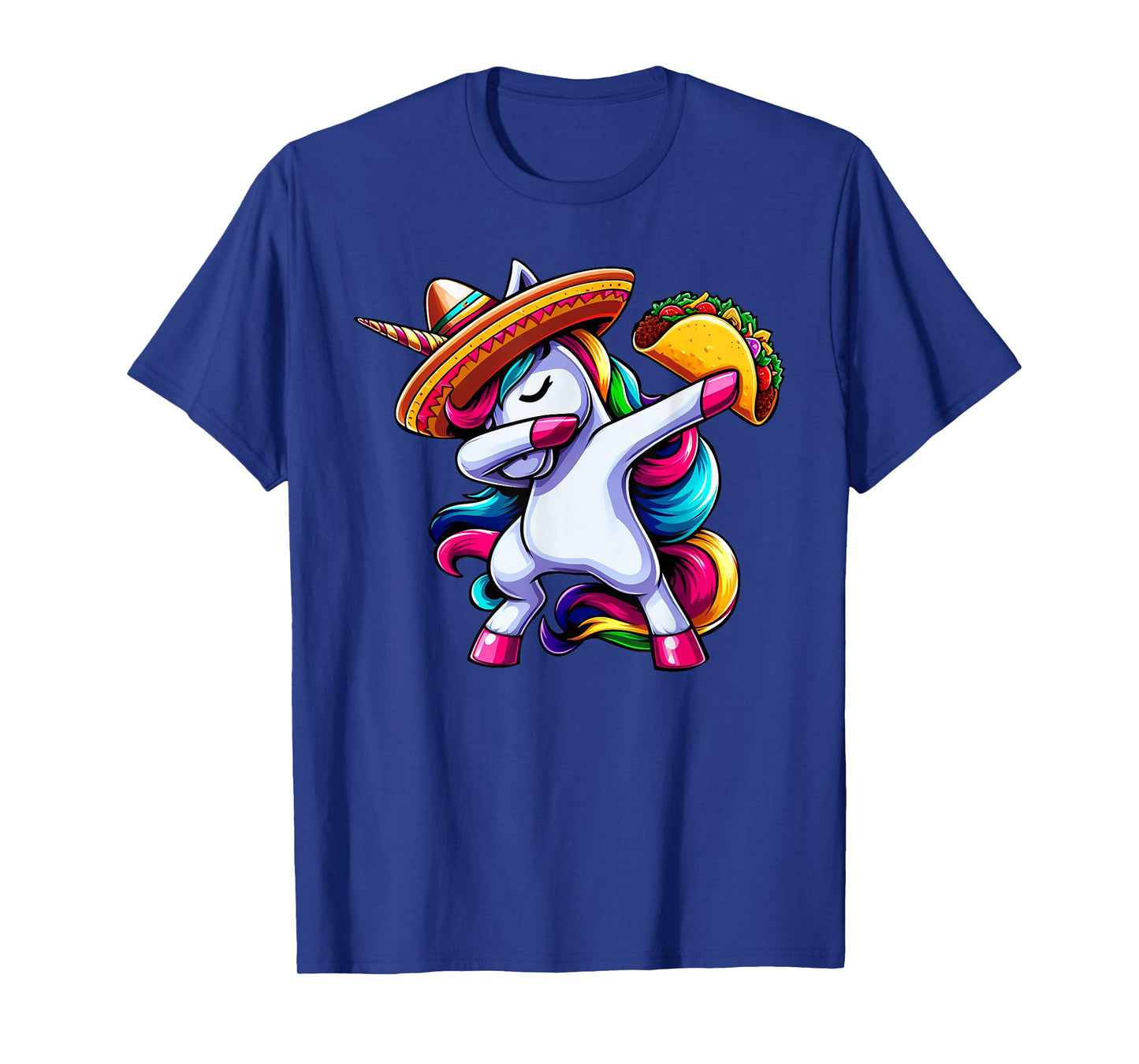 Cinco De Mayo Funny Dabbing Unicorn Sombrero Mexican Kids T-Shirt