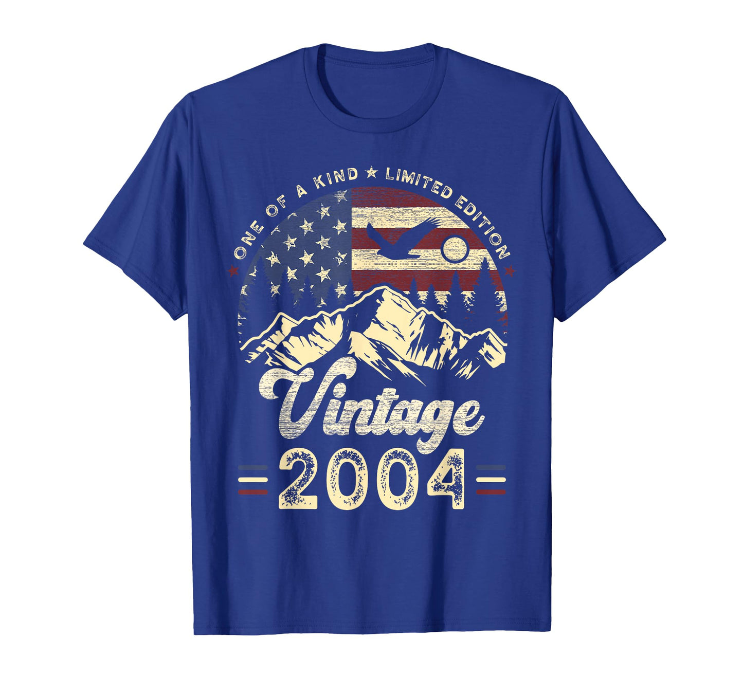Vintage 2004 American Flag Patriotic Eagle 21st Birthday T-Shirt