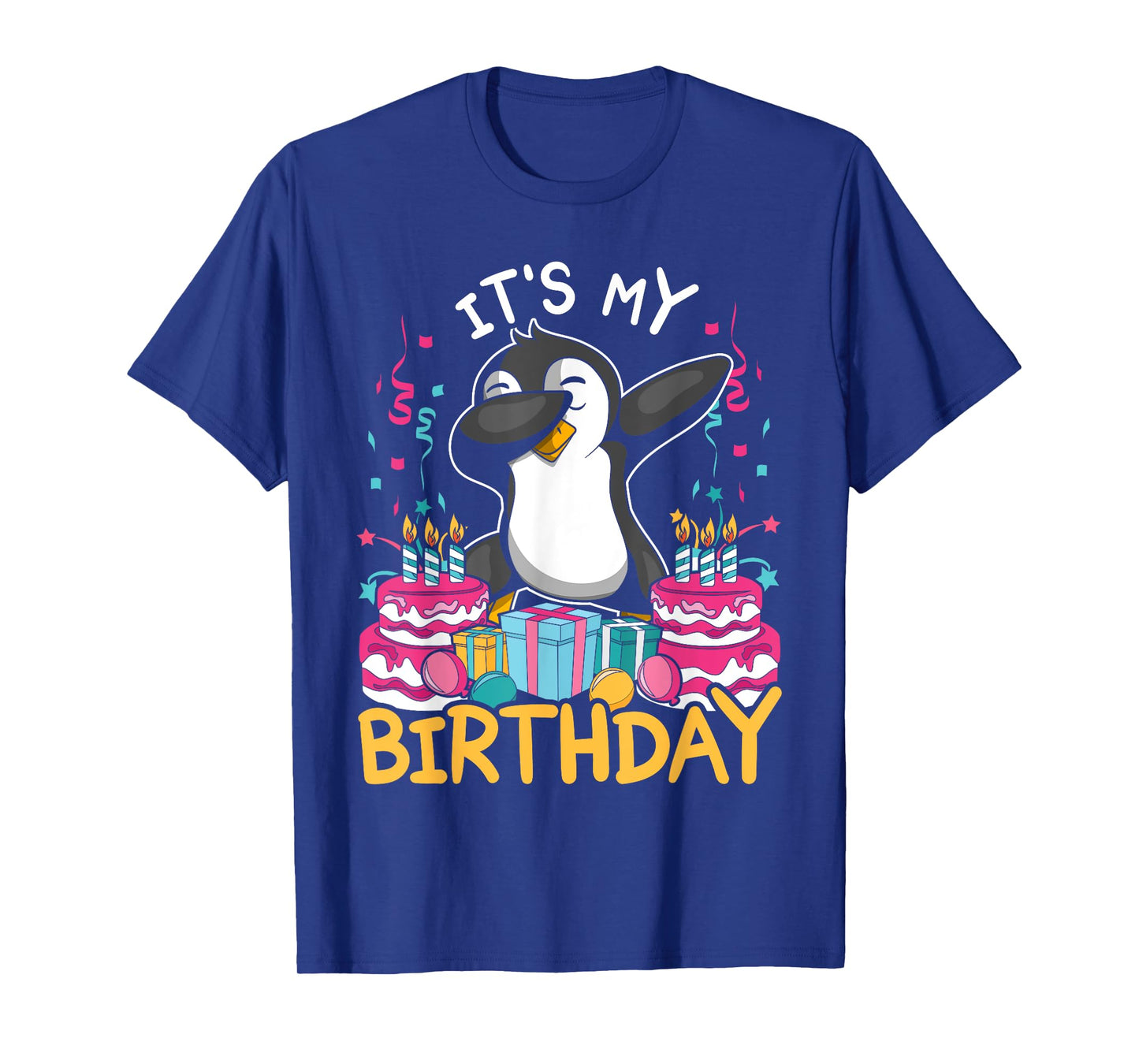Its My Birthday Animal Kids Cake Gift Funny Dabbing Penguin T-Shirt