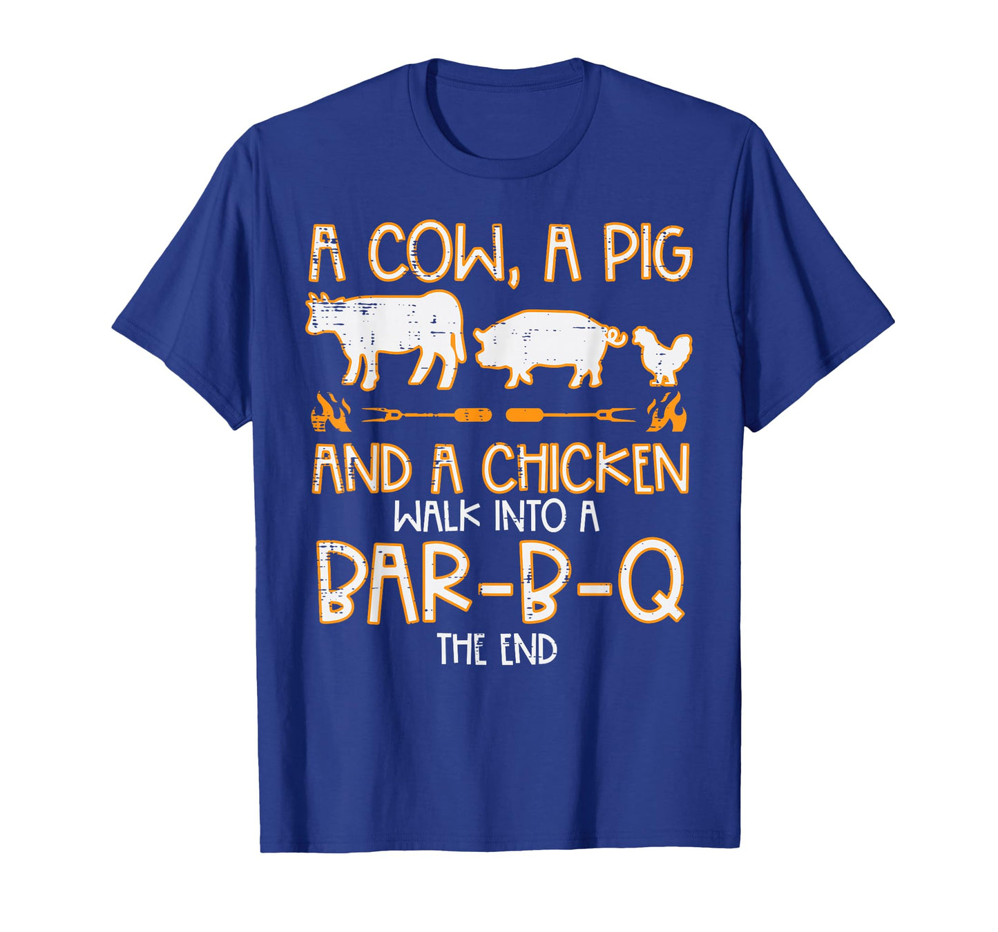 Cow Pig Chicken Walk Bar B Q Bbq Barbecue Grilling Men Women T-Shirt