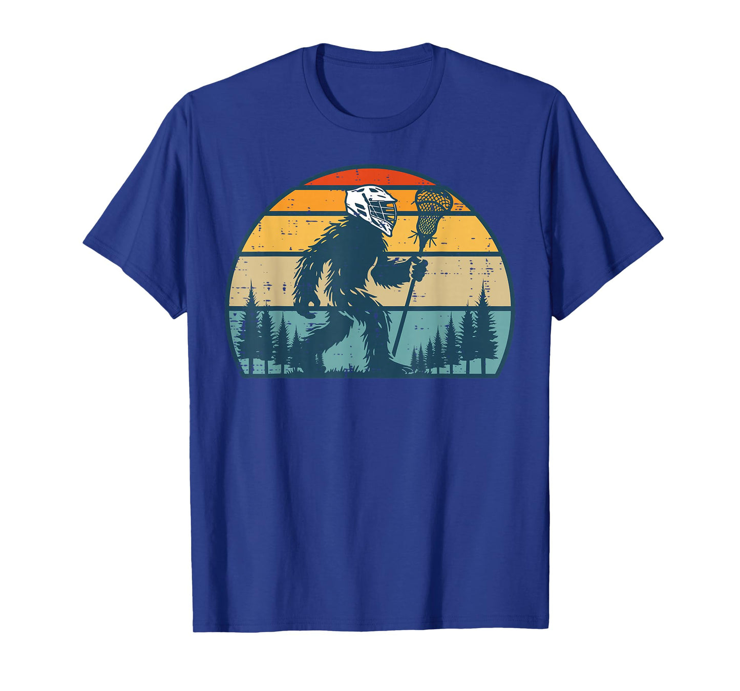 Bigfoot Lacrosse Player Retro Sasquatch Lax Men Boys Kids T-Shirt