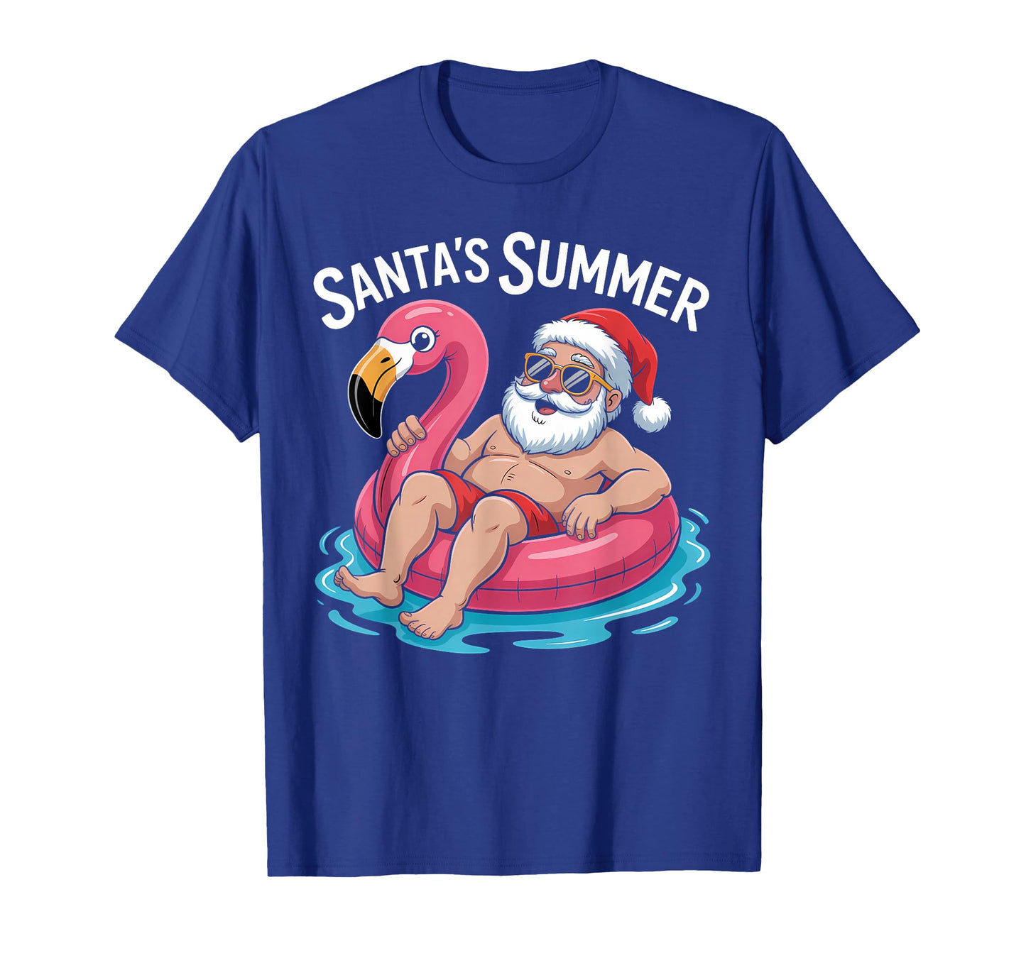 Christmas In July Santa Flamingo Summer Xmas Boys Kids T-Shirt