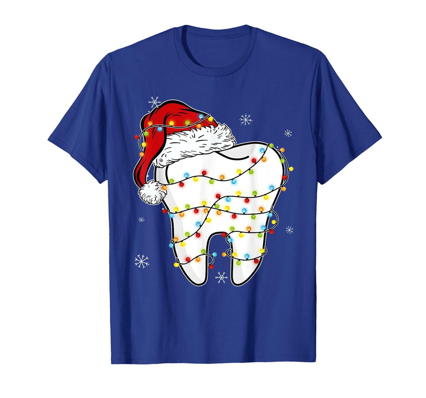 Christmas Teeth Dentist Xmas Lights Santa Hat Pajama Holiday T-Shirt