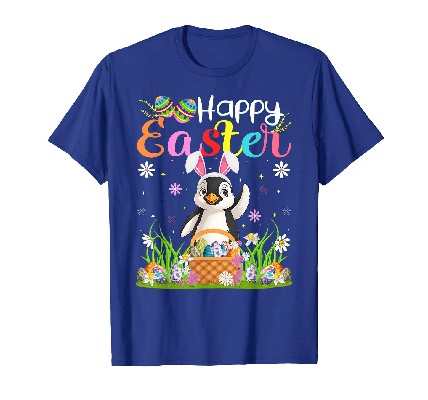 Penguin Happy Easter Egg Hunt Bunny Ear Penguin Easter T-Shirt