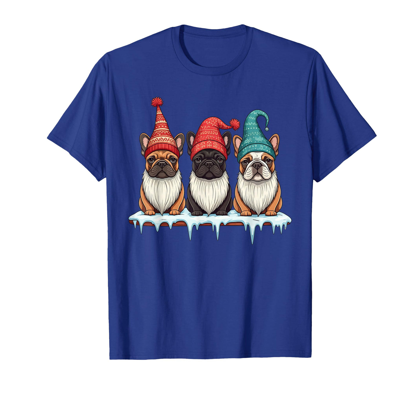 Funny French Bulldog Gnomies Christmas Gnome Womens Mens T-Shirt