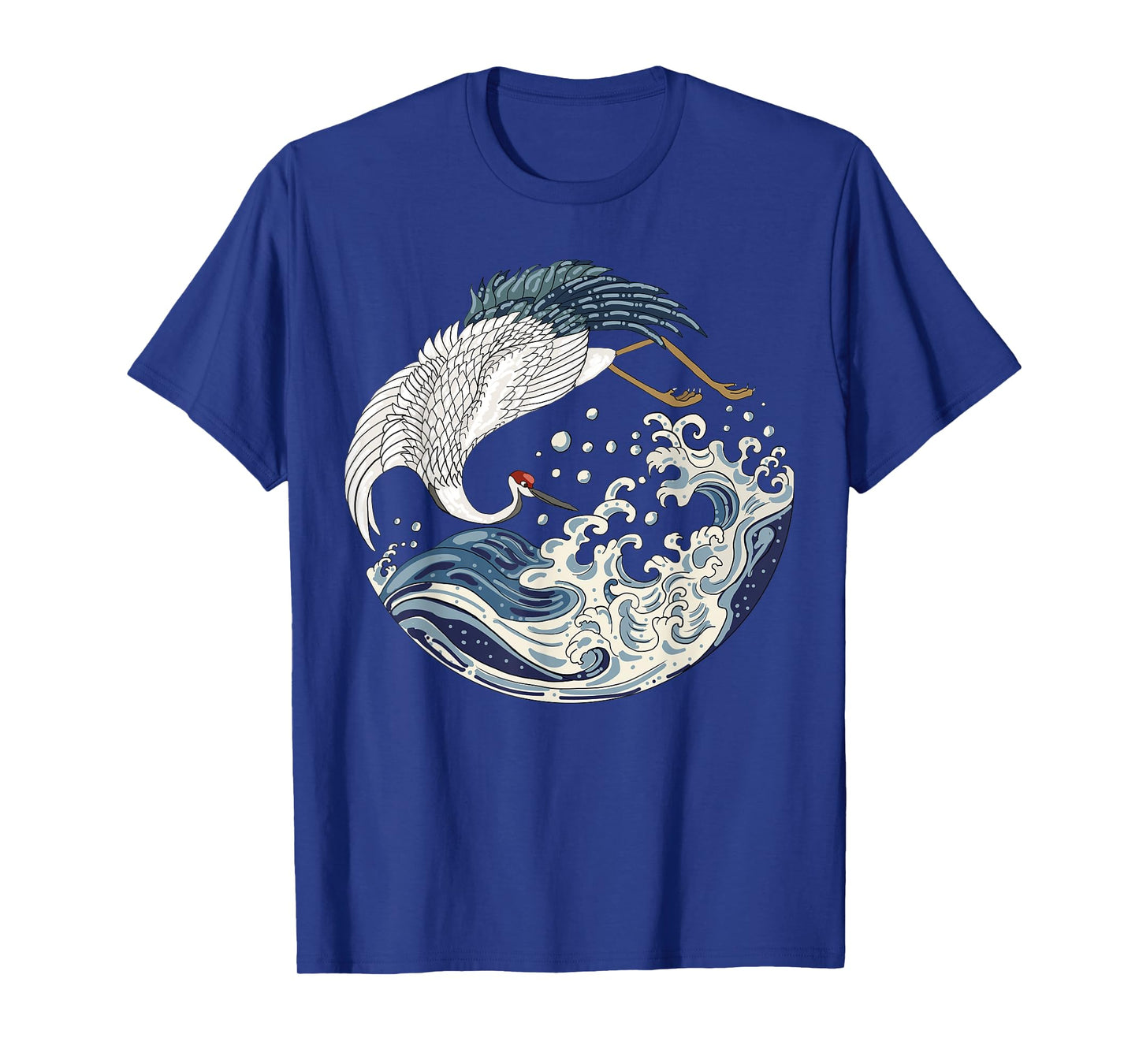 Japanese Vintage Art The Great Wave Sea Crane Bird T-Shirt