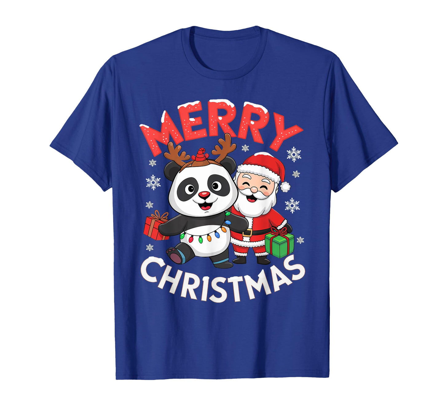 Cute Xmas Panda Santa on Panda Christmas T-Shirt