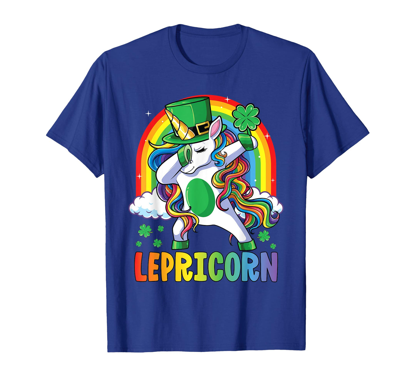 St Patricks Day Girls Dabbing Unicorn Leprechaun Lepricorn T-Shirt