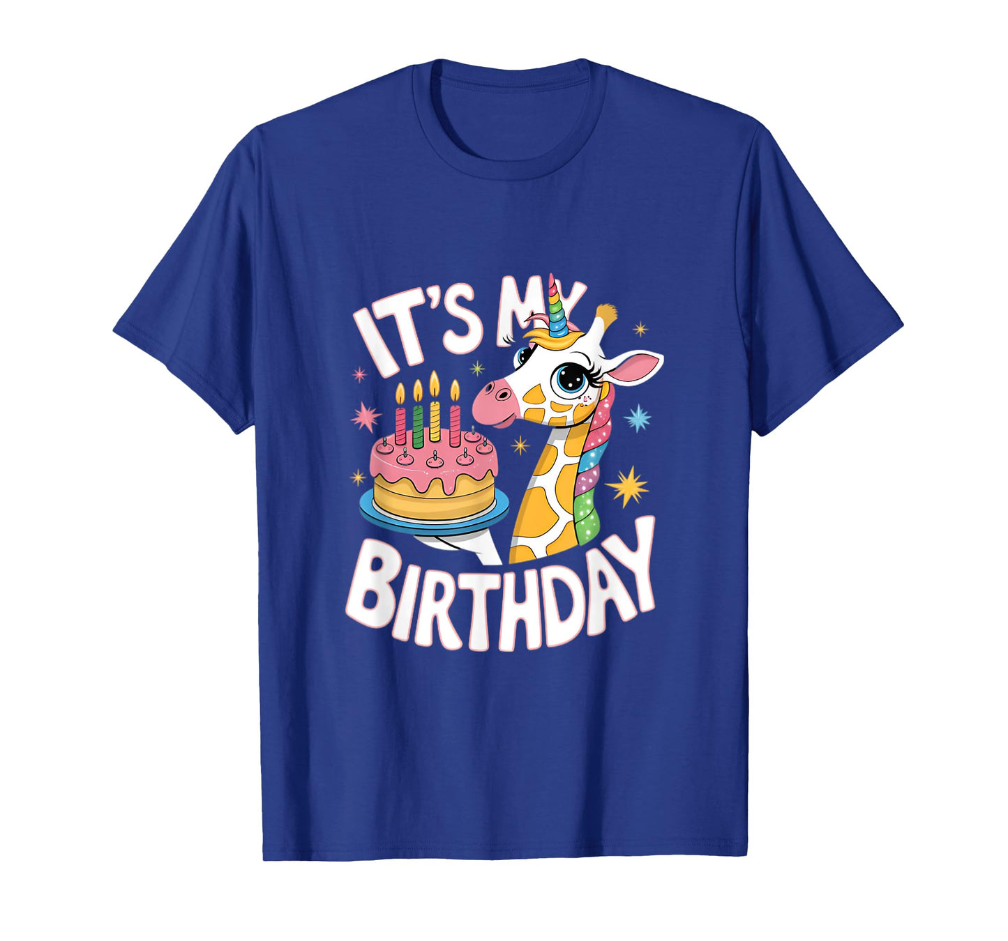 It's My Birthday Cute Giraffe Unicorn Kids Girls Birthday T-Shirt