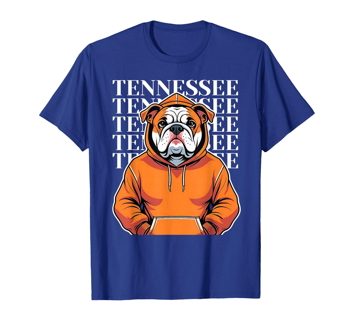 Cool Tennessee Dog Lovers Coonhound Bulldog Orange Blooded T-Shirt