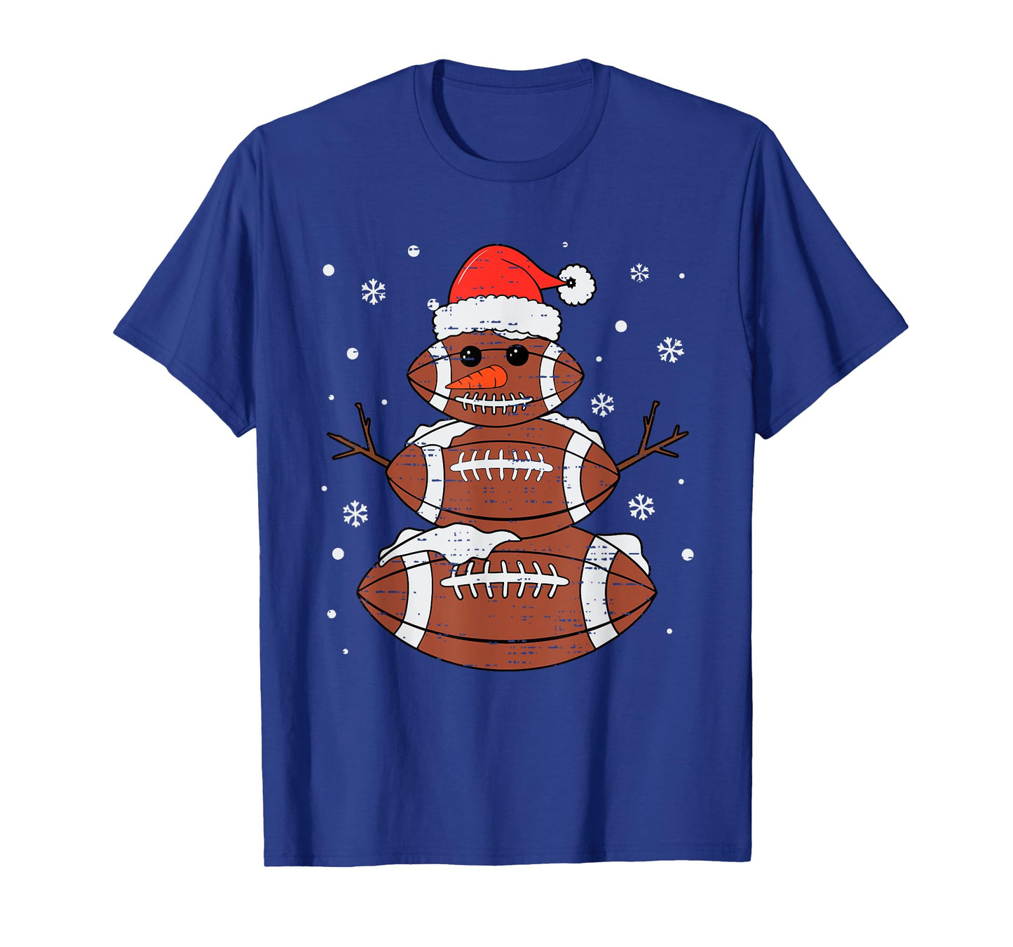 Christmas Football Snowman Hat Santa Xmas Sport Men Boy Kids T-Shirt