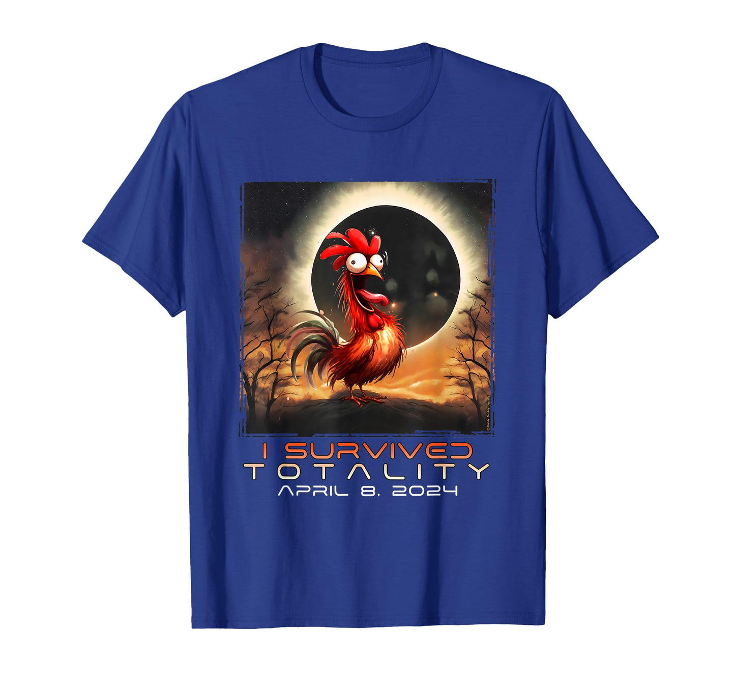 Funny Chicken I Survived the Solar Eclipse 2024 T-Shirt