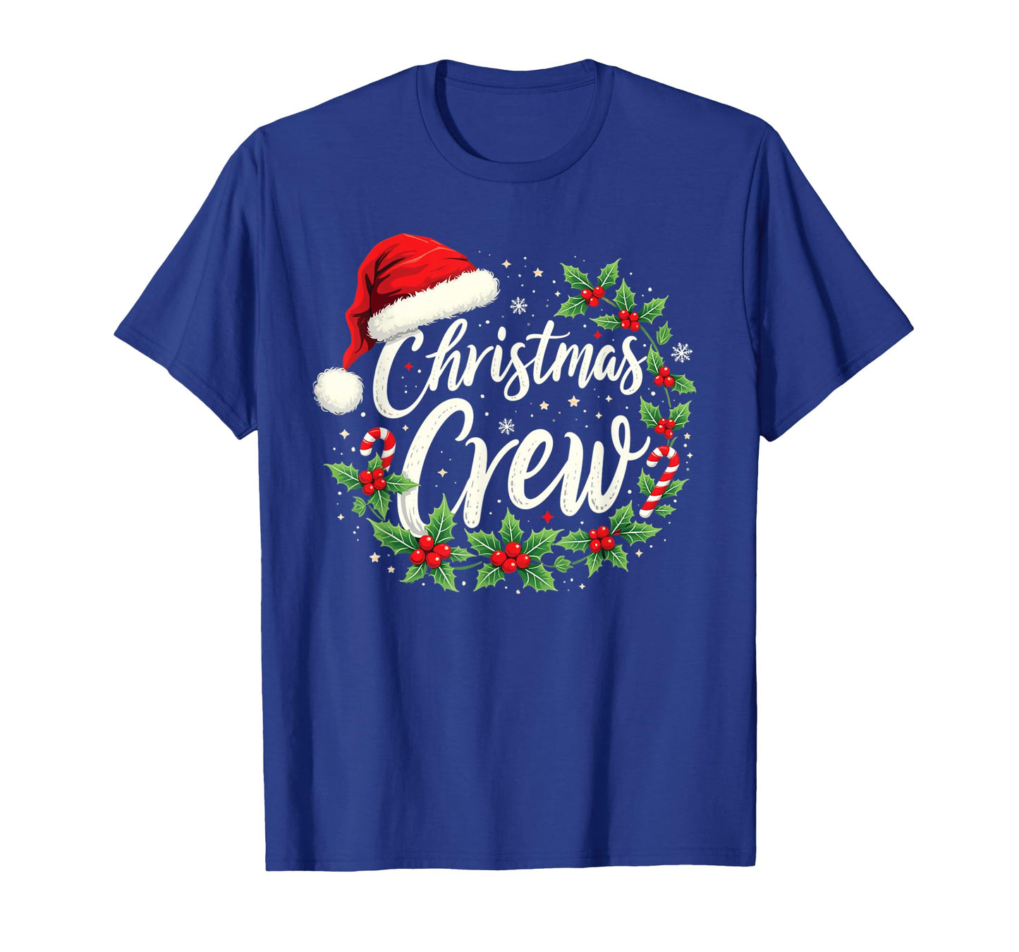 Christmas Crew Family Matching Unisex Adults Kids Black Solid Crew Neck Short Sleeve T-Shirt Holiday Party Shirt