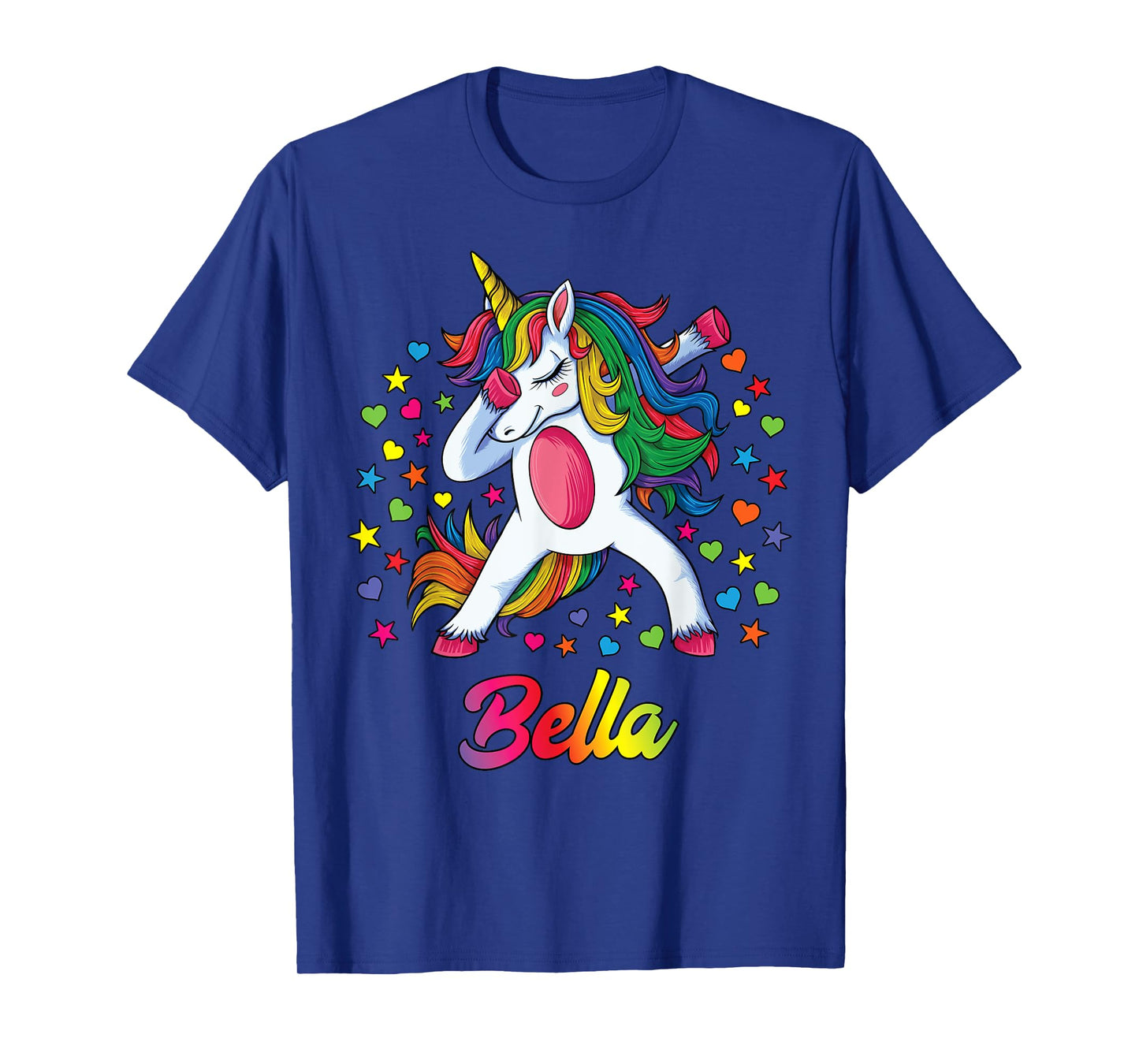 Bella Personalised Name Unicorn Girls Gift T-Shirt