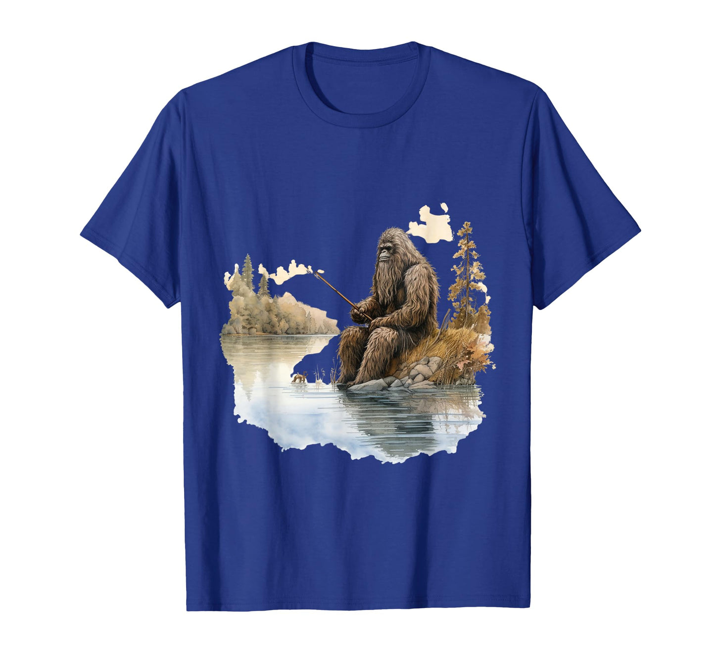 Fishing Bigfoot Sasquatch T-Shirt
