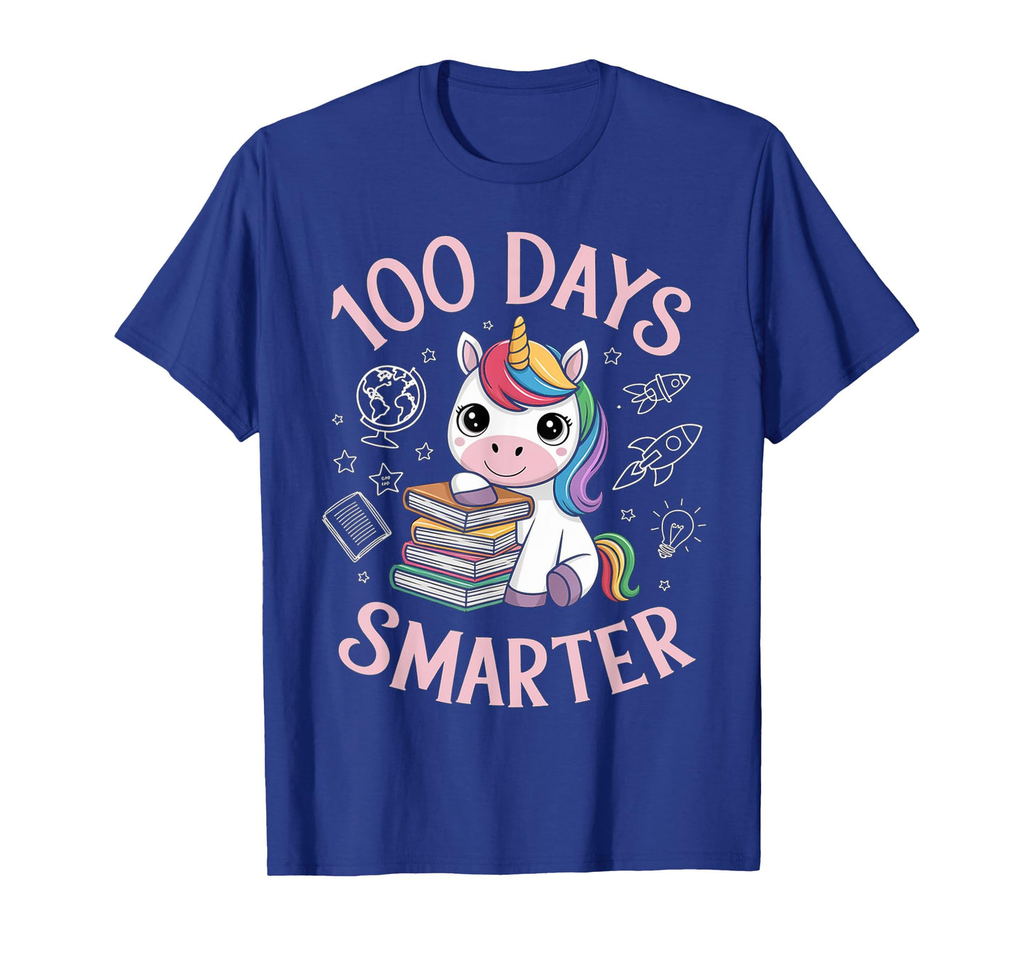 100 Days Smarter Happy 100th Day Of School Unicron Girls T-Shirt