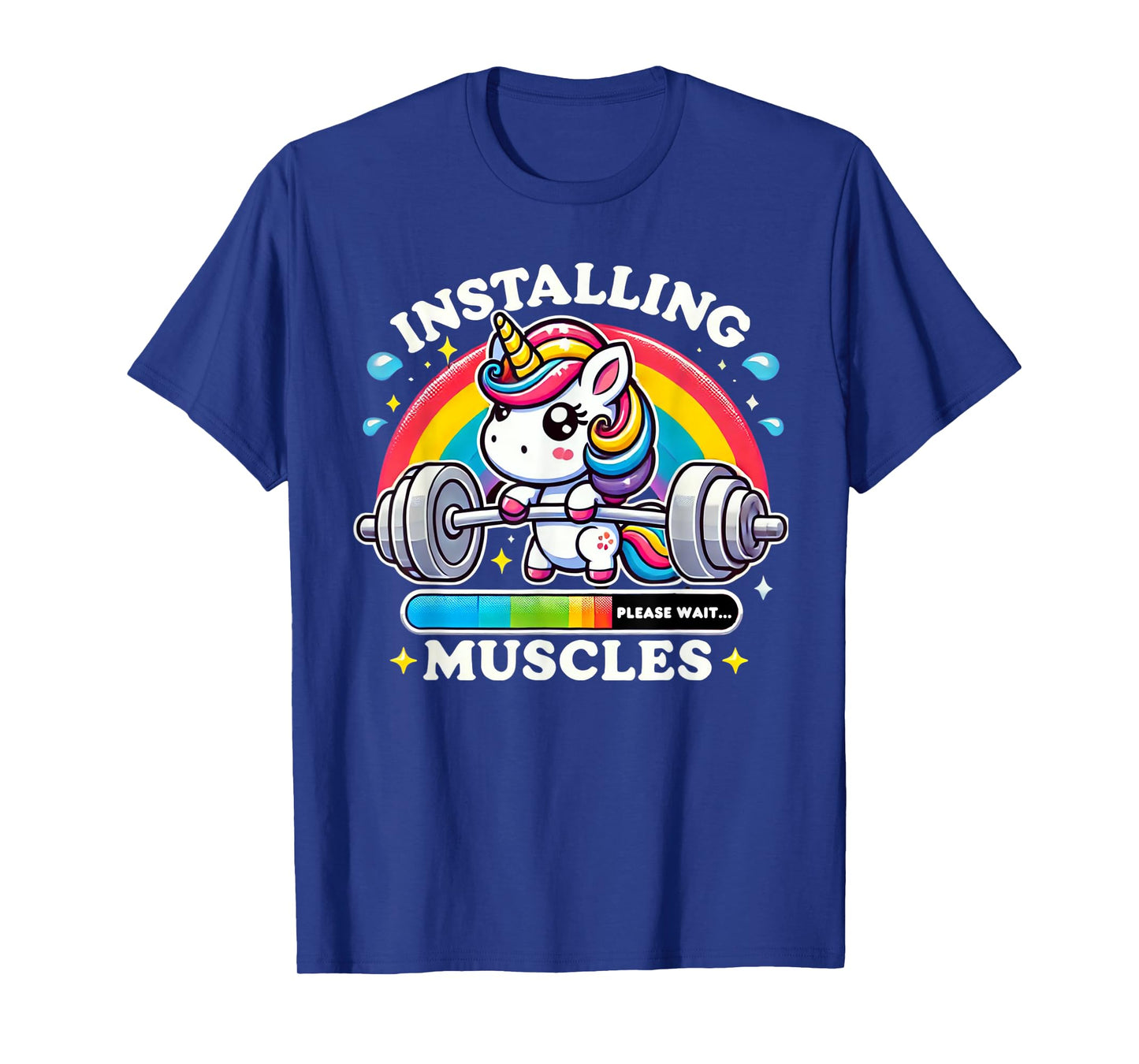Installing Muscles Unicorn Workout Motivation Funny Gym T-Shirt