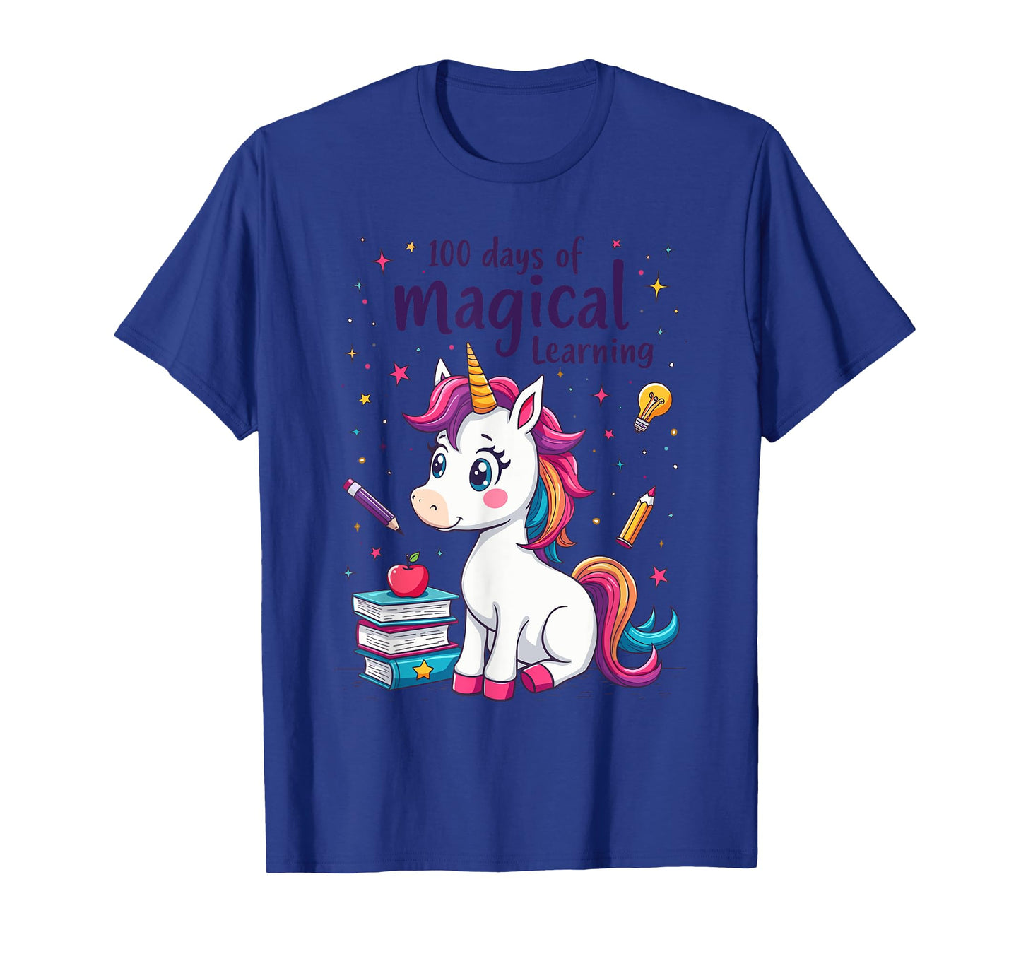 100th Day Kindergarten Kids Girls Unicorn 100 Days Of School T-Shirt