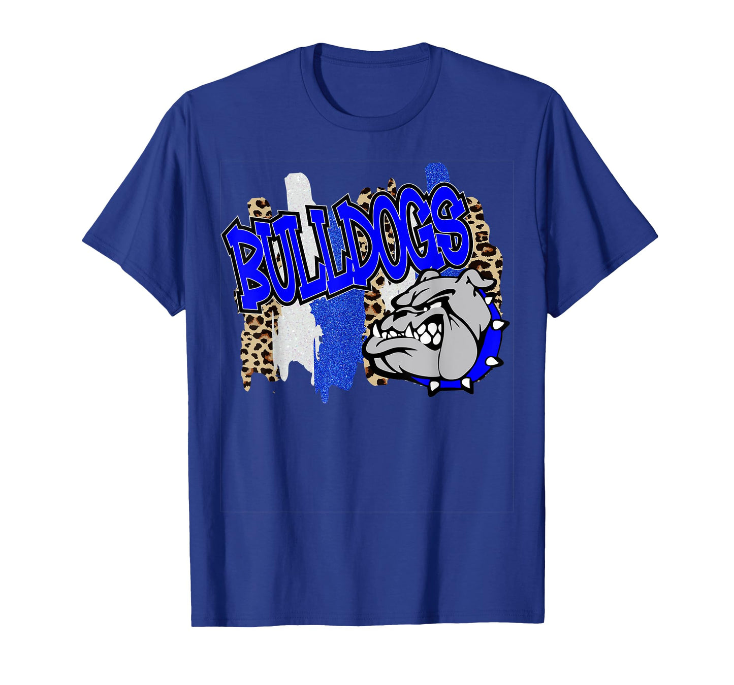 Bulldogs Swash Blue White School Spirit T-Shirt