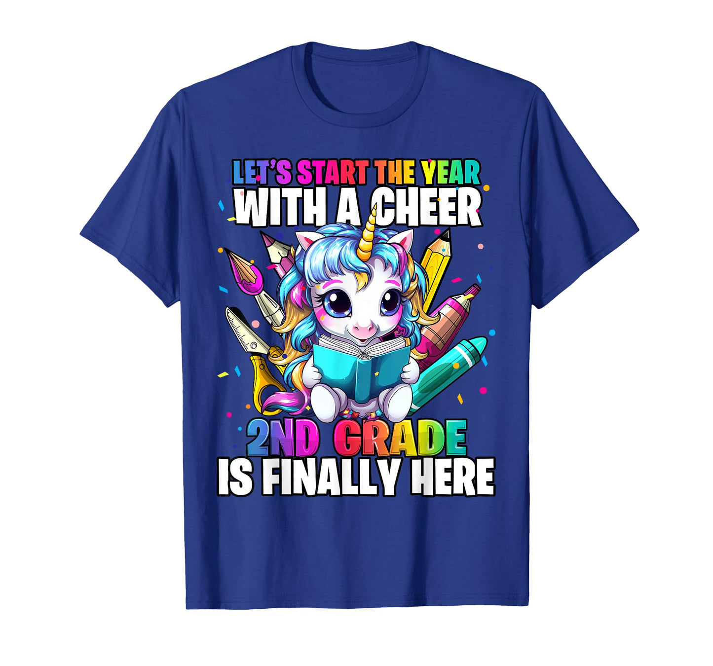 Unicorn 2nd Grade Back to School First Day of School Girls T-Shirt