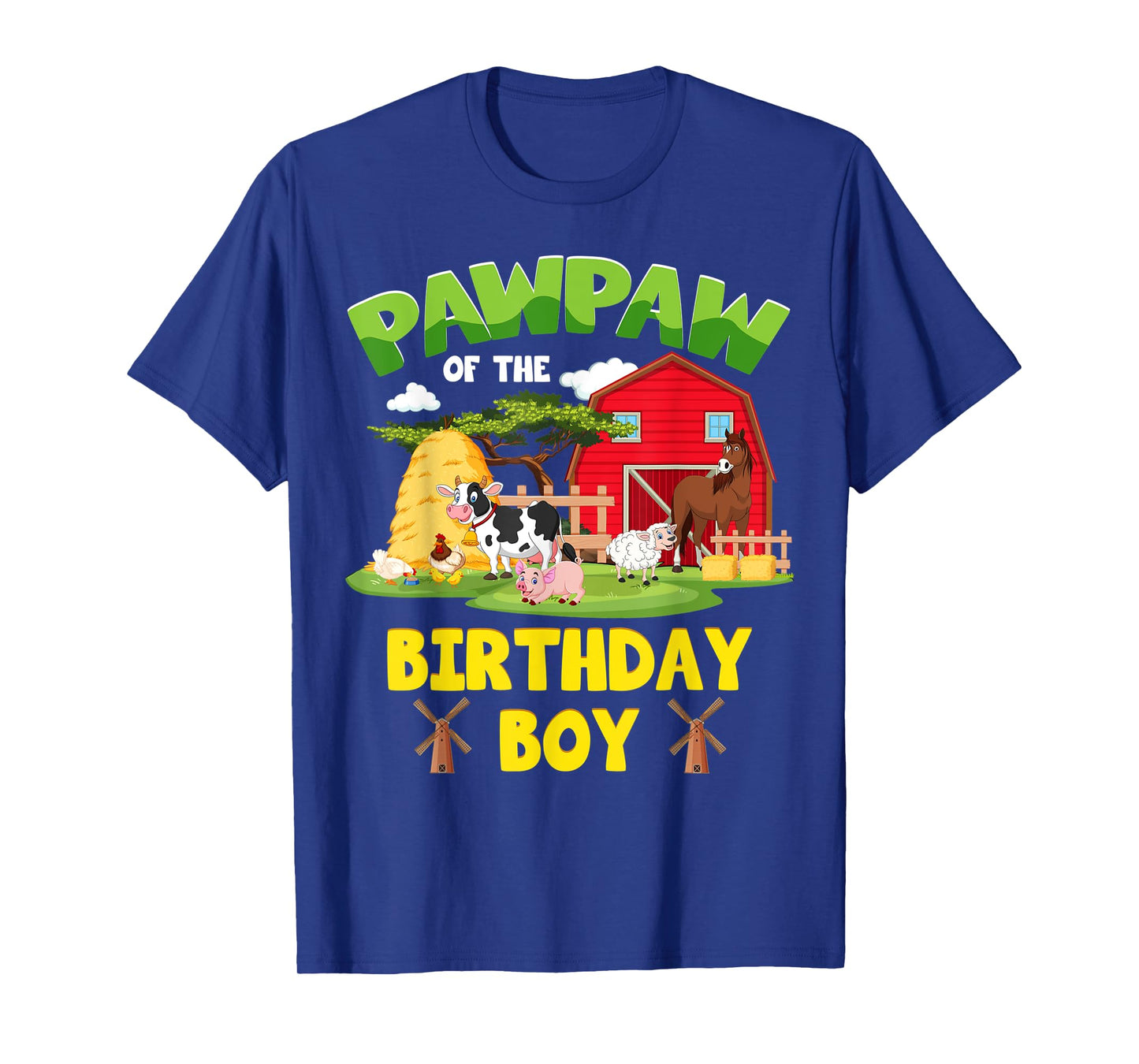 Pawpaw Of The Birthday Boy Farm Animals Barnyard Party T-Shirt
