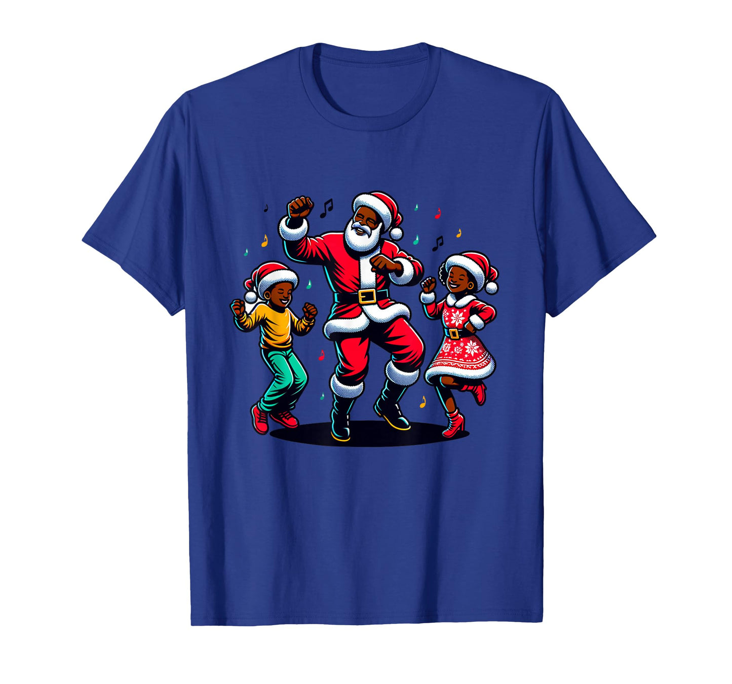 Black Christmas African American Santa Claus Christmas PJ T-Shirt