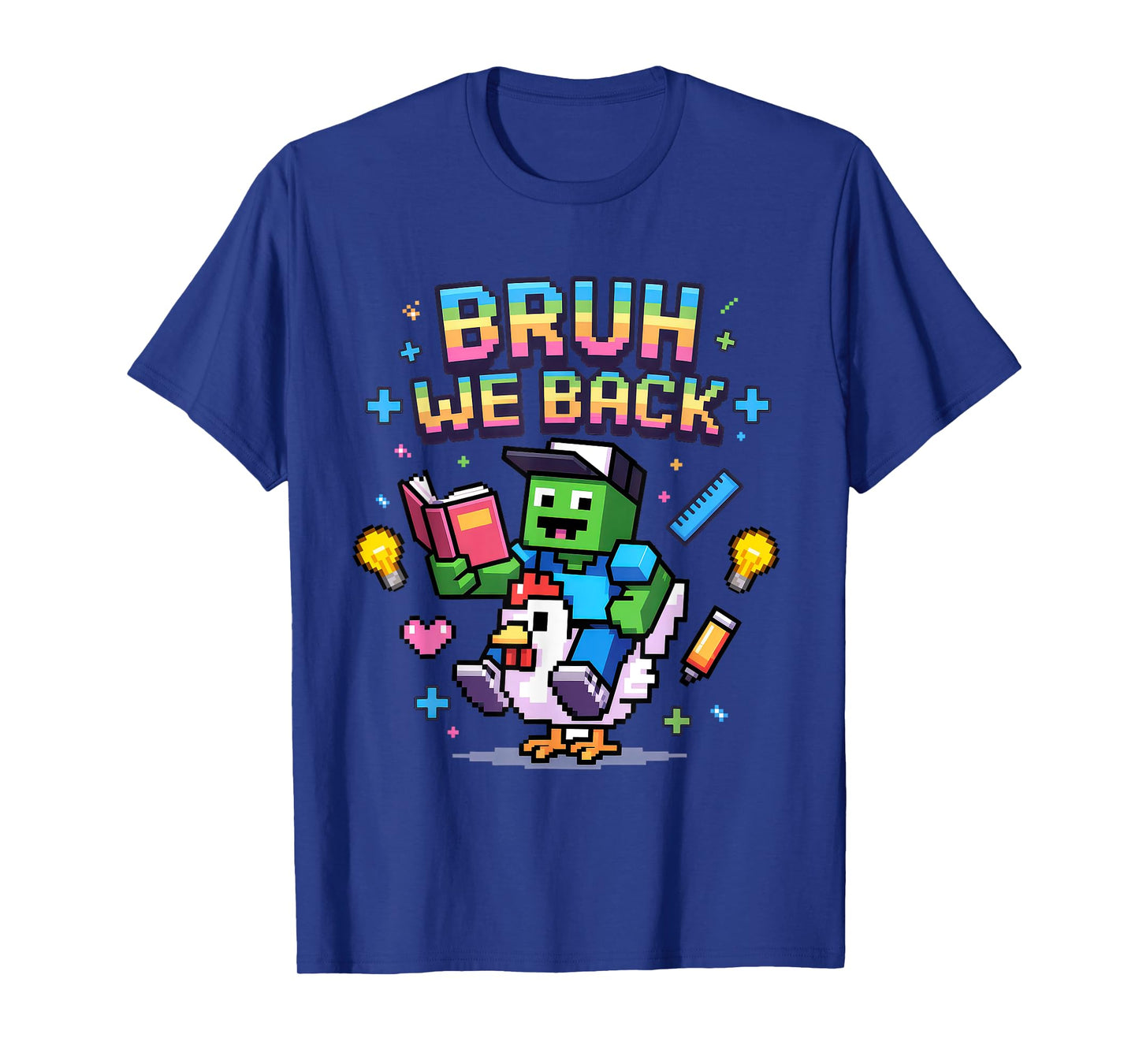 Bruh We Back to School Pixel Art Family Matching Shirt Kids T-Shirt