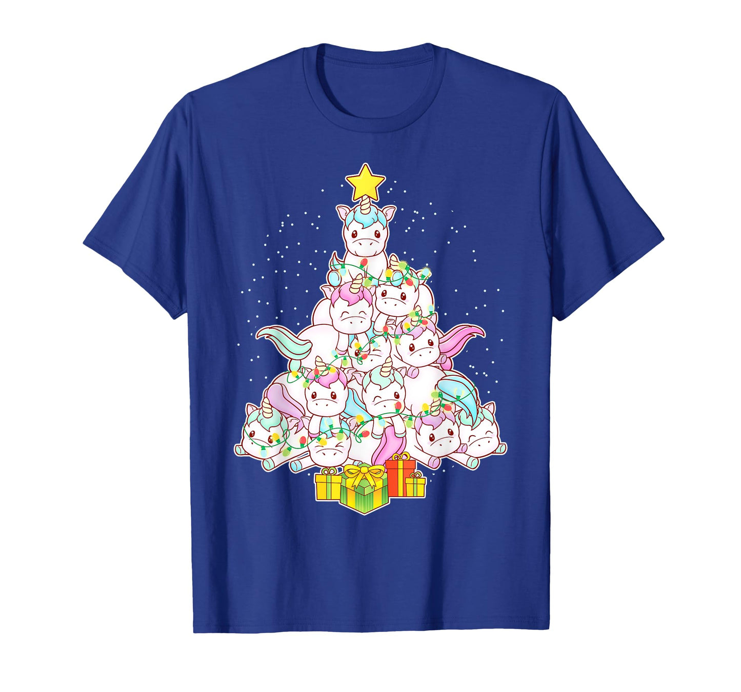 Unicorns Christmas Tree Unicorn Cute Girls Women Mom Kids T-Shirt
