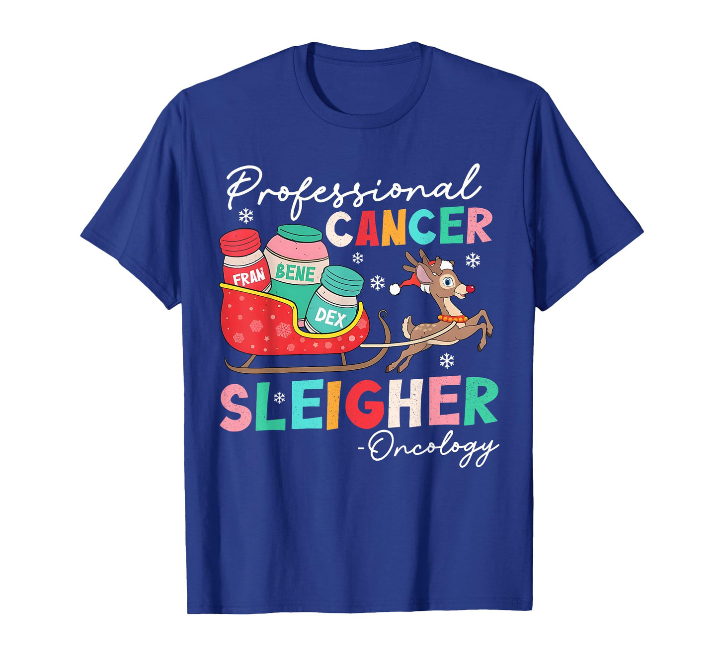 Groovy Professional Cancer Sleigher Oncology Nurse Christmas T-Shirt